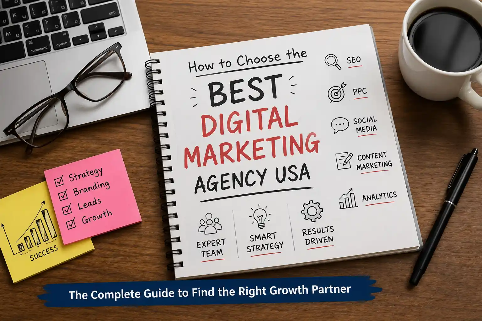 How to choose the best digital marketing agency in the USA with SEO, PPC, content marketing, analytics, and growth strategy planning.